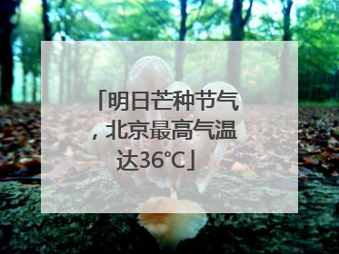 明日芒种节气，北京最高气温达36℃