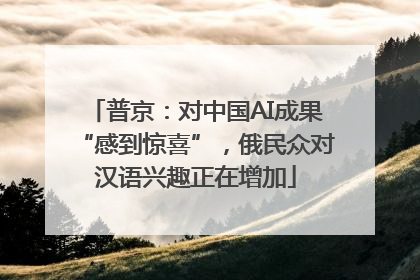 普京：对中国AI成果“感到惊喜”，俄民众对汉语兴趣正在增加