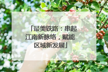 最美铁路：串起江南新脉络，赋能区域新发展