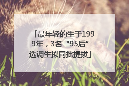 最年轻的生于1999年，3名“95后”选调生拟同批提拔