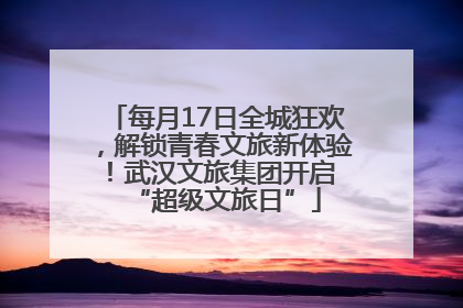 每月17日全城狂欢，解锁青春文旅新体验！武汉文旅集团开启 “超级文旅日”