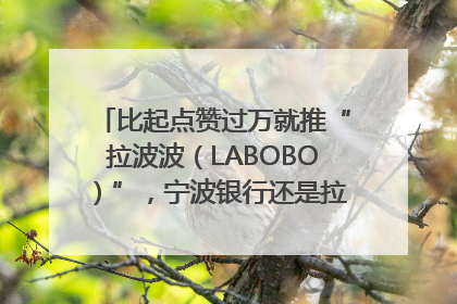 比起点赞过万就推“拉波波（LABOBO）”，宁波银行还是拉业绩吧｜财经辣评