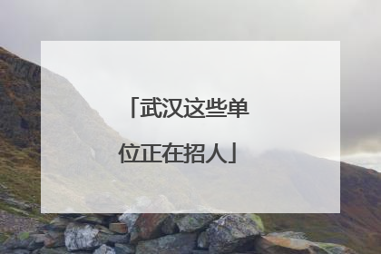 武汉这些单位正在招人