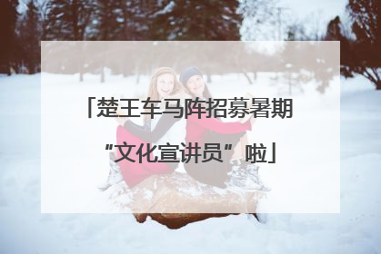 楚王车马阵招募暑期“文化宣讲员”啦
