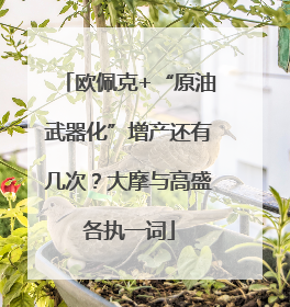 欧佩克+“原油武器化”增产还有几次？大摩与高盛各执一词