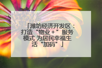 潍坊经济开发区：打造“物业＋”服务模式 为居民幸福生活“加码”