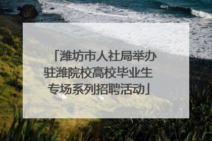 潍坊市人社局举办驻潍院校高校毕业生专场系列招聘活动