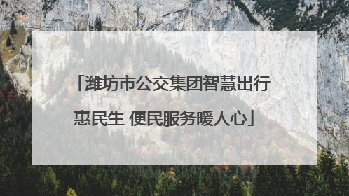 潍坊市公交集团智慧出行惠民生 便民服务暖人心