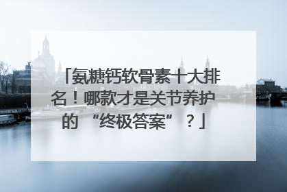氨糖钙软骨素十大排名！哪款才是关节养护的 “终极答案”？