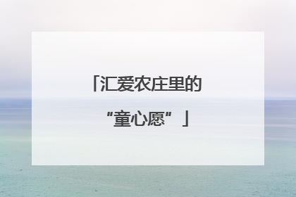 汇爱农庄里的“童心愿”