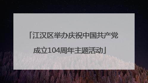 江汉区举办庆祝中国共产党成立104周年主题活动