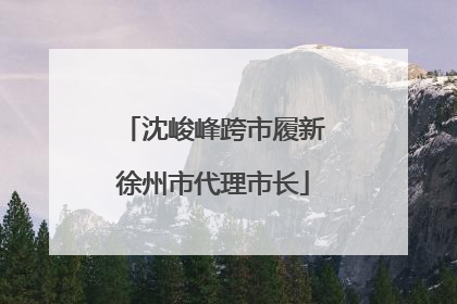 沈峻峰跨市履新徐州市代理市长