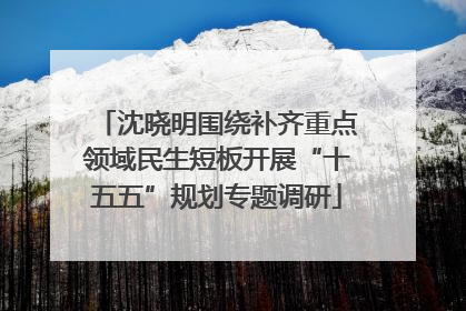 沈晓明围绕补齐重点领域民生短板开展“十五五”规划专题调研