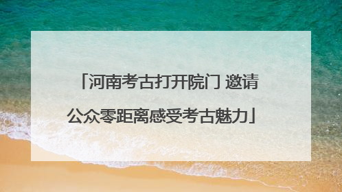 河南考古打开院门 邀请公众零距离感受考古魅力