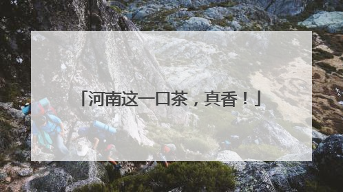 河南这一口茶，真香！