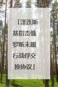 泽连斯基指责俄罗斯未履行战俘交换协议