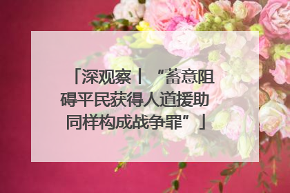 深观察丨“蓄意阻碍平民获得人道援助同样构成战争罪”