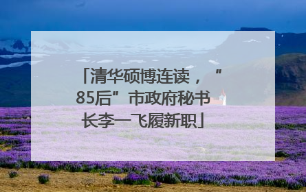 清华硕博连读，“85后”市政府秘书长李一飞履新职