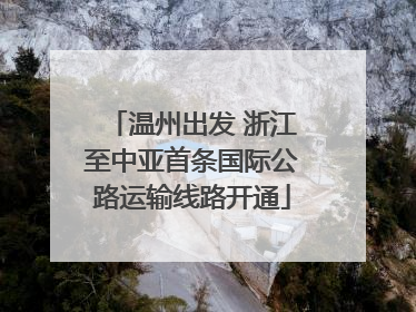 温州出发 浙江至中亚首条国际公路运输线路开通