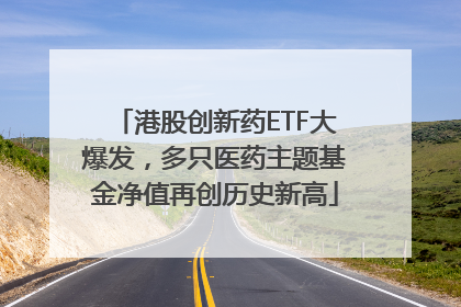 港股创新药ETF大爆发，多只医药主题基金净值再创历史新高