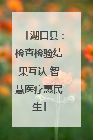湖口县：检查检验结果互认 智慧医疗惠民生
