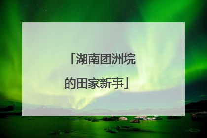 湖南团洲垸的田家新事