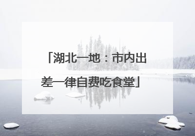 湖北一地：市内出差一律自费吃食堂