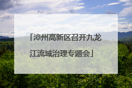 漳州高新区召开九龙江流域治理专题会