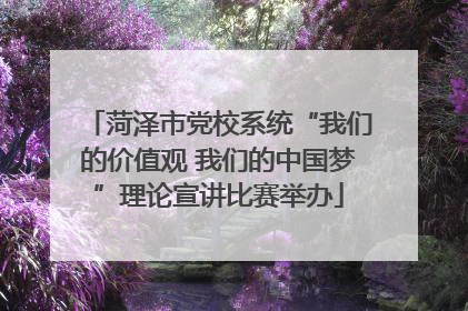 菏泽市党校系统“我们的价值观 我们的中国梦”理论宣讲比赛举办