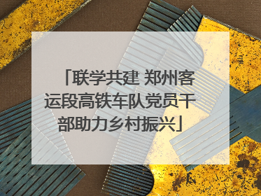 联学共建 郑州客运段高铁车队党员干部助力乡村振兴