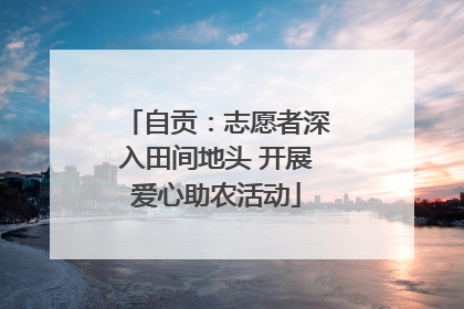 自贡：志愿者深入田间地头 开展爱心助农活动