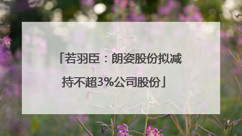 若羽臣：朗姿股份拟减持不超3%公司股份