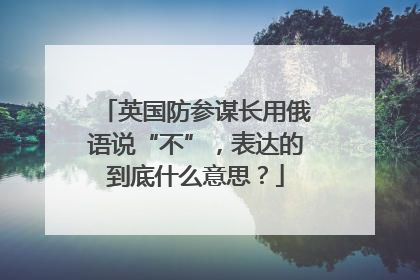 英国防参谋长用俄语说“不”，表达的到底什么意思？