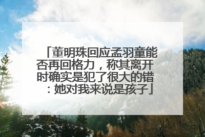 董明珠回应孟羽童能否再回格力，称其离开时确实是犯了很大的错：她对我来说是孩子