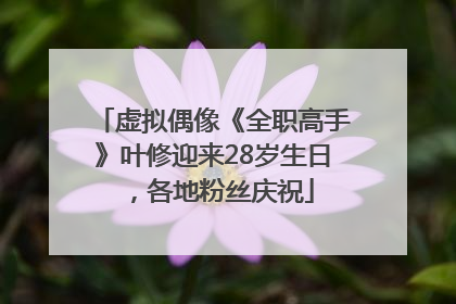 虚拟偶像《全职高手》叶修迎来28岁生日，各地粉丝庆祝
