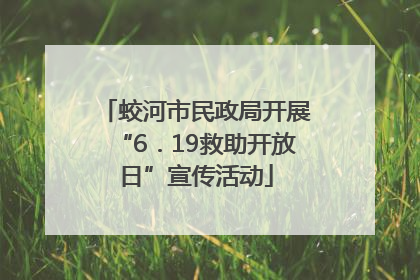 蛟河市民政局开展“6．19救助开放日”宣传活动
