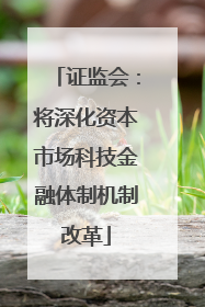 证监会：将深化资本市场科技金融体制机制改革