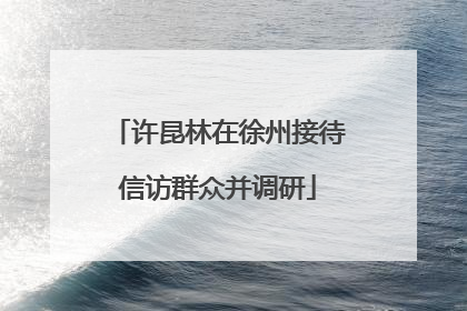 许昆林在徐州接待信访群众并调研