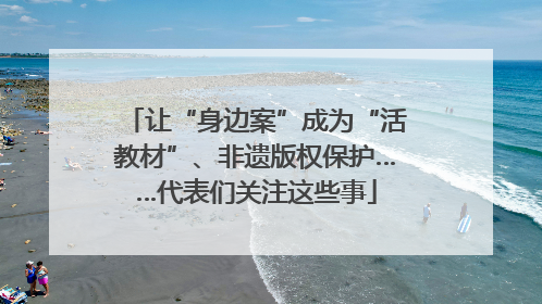 让“身边案”成为“活教材”、非遗版权保护……代表们关注这些事
