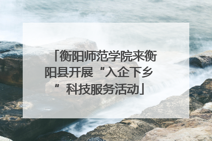 衡阳师范学院来衡阳县开展“入企下乡”科技服务活动