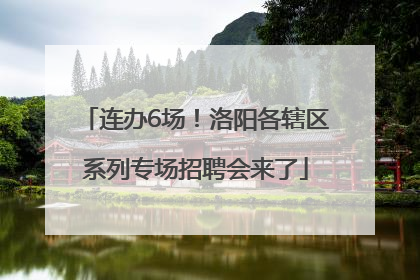 连办6场！洛阳各辖区系列专场招聘会来了