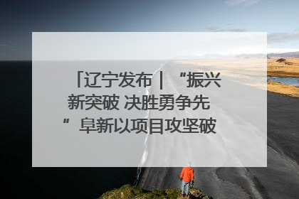 辽宁发布｜“振兴新突破 决胜勇争先”阜新以项目攻坚破解发展瓶颈 经济发展实现良好开局