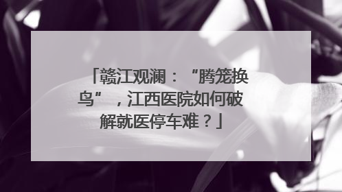 赣江观澜：“腾笼换鸟”，江西医院如何破解就医停车难？