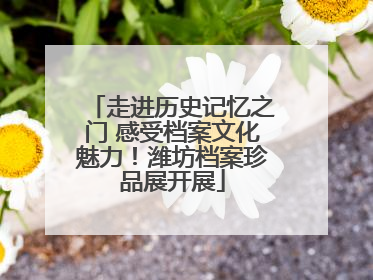 走进历史记忆之门 感受档案文化魅力！潍坊档案珍品展开展