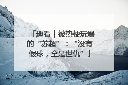 趣看｜被热梗玩爆的“苏超”：“没有假球，全是世仇”