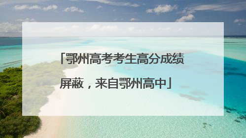 鄂州高考考生高分成绩屏蔽，来自鄂州高中