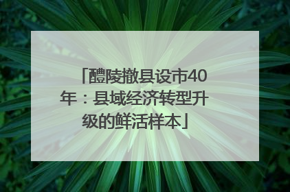 醴陵撤县设市40年：县域经济转型升级的鲜活样本