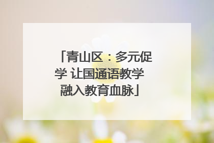 青山区：多元促学 让国通语教学融入教育血脉