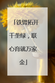 铁臂拓开千垄绿，联心育就万家金