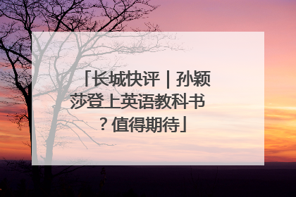 长城快评｜孙颖莎登上英语教科书？值得期待